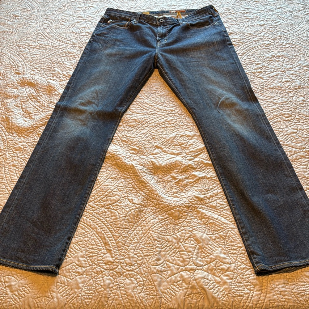 Men’s straight leg AG jeans in dark blue
